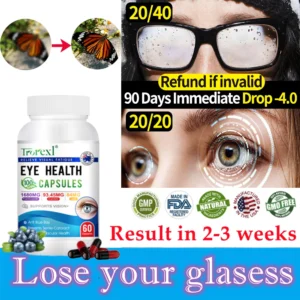 Eye Health Vitamins - Lutein & Bilberry Extract - Supports Eye Strain, Dry Eyes, and Vision Health