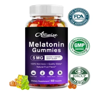 Alliwise Melatonin Gummies for Sleep Aid Relax Anti Anxiety Stress Relief with Vatamins Sleep Well Supplement
