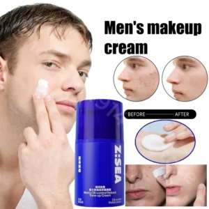 Zsea Men's Natural Concealer Refreshing Oil Control Evenly Brightens Skin Color Hides Shrinking Pores Moisturizing Cream 50g