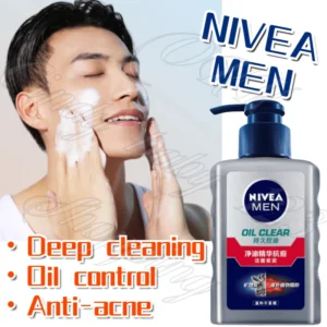 Nivea Men's Oil Control Essence Anti-acne Carbon Mud Cleanser Deep Cleansing Gentle Not Tight 150g