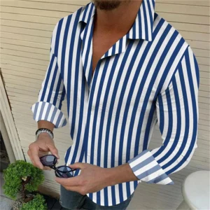2024 brand long sleeved shirt Spring and Autumn men's casual fashion 3D printing long sleeved lapel button up shirt s-6XL