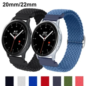 20mm/22mm Band For Samsung Galaxy Watch 5 Strap 5 pro 45mm/4/4 Classic 46mm 40mm 44mm Braided Solo loop bracelet Huawei GT 3 2e