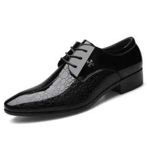 Oxford Shoes Men's Luxurious Patent Leather Wedding Shoes Office Business Casual Shoes Men's Work Shoes Plus Size Pointed Shoes