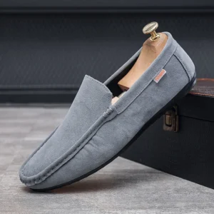 2025 spring new fashion men's shoes casual breathable driving flat lazy shoes a slip-on loafers bean shoes