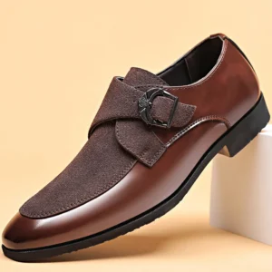 Casual Business Shoes for Men Point Toe Men Dress Buckle Shoes Luxury Men's Wedding Formal Shoes Derby Party Oxford Footwear