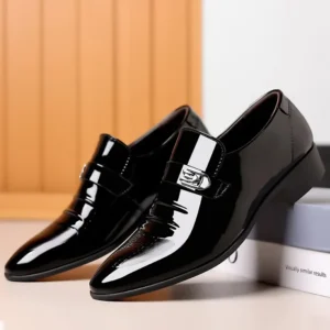 Man Leather Shoes Patent Leather Dress Shoes Casual Business Non-slip Pointed Toe Male Shoe Classic Derby Shoe Big Size 38-49