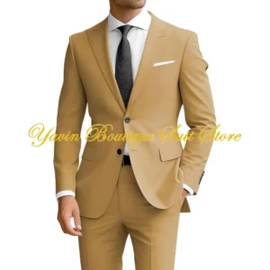 Men's 2 Piece Suit Slim Fit Suits for Men Two Button Blazer Formal Business Jacket Suit for Wedding Prom Dinner Party