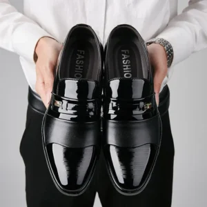 Luxury Leather Men Shoes for Wedding Formal Oxfords Business Casual Office Work Shoes for Men Classic Men's Pointy Dress Shoes
